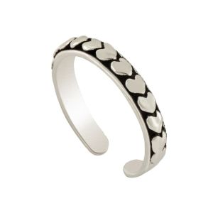 Sterling Silver Heart Array Toe Ring